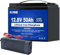 DCHOUSE 12V 50Ah batteria al litio LiFePO4 con caricabatterie 10A, BMS integrato, più di 4000 cicli, perfetto per barca, marino, motore trolling, campeggio, sistema solare, camper, fish finder