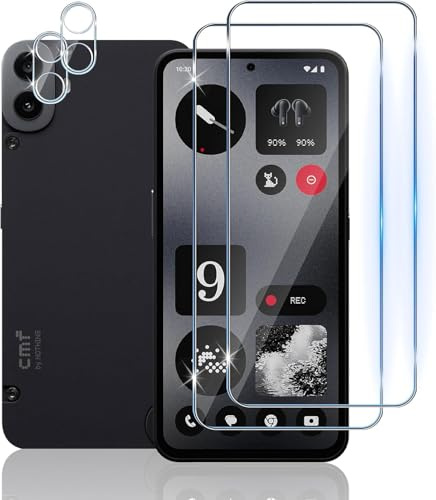 TUTUO Tempered Glass for Nothing CMF Phone 1 Screen Protector, 2+2 Pack Screen & Camera Lens Protector, Anti-Scratch, Bubble Free HD Clear 9H Hardness Easy Installation Protective Glass Film