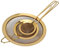 Gold Fine Mesh Strainer with Long Handle 3 Pieces Set Golden Flour Sifter for Baking Stainless Steel Sieve for Tea Coffee Food Pasta