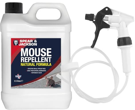 Spear & Jackson Mouse Repellent 2.5L with Long Hose Trigger, Peppermint Scent, Natural Ingredients
