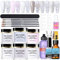 Born Pretty Acryl Nagelset - 6 Colors Acrylpulver für Nägel Weiß Klar Rosa Acryl Nägel Starterset Acryl Pulver Nails mit Dehydrator und Primer für Nägel Edges Brush Acryl Liquid Nagel Tips