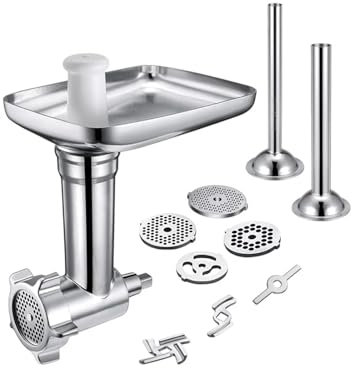 FHAJKTJB Stand Mixer Meat Grinder Sausage Stuffer Tubes Meat Grinder Blade Metal Food Grinder Attachment， Compatible For KitchenAid Kit