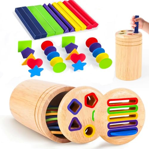 Montessori Spielzeug ab 1 Jahr, Holzspielzeug Kinder Farbe Sortierspiel Baby Spielzeug 1 Jahr Kinderspielzeug ab 1-3 Jahre Geschenk Mädchen Jungen 1 2 3 Jahre Lernspiele ab 1 2 Jahr Motorikspielzeug