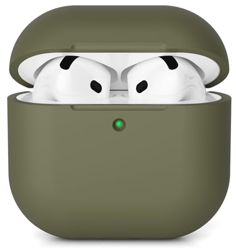 AOTUAO Hülle für AirPods 5 / AirPods 4 Hülle Case (2026/2024), Army Green | Weiches Silikon Stoßfeste Schutzhülle Kompatibel mit AirPods 5/AirPods 4 Case Cover mit Voller Sturzschutz,Front-LED Sichtbar