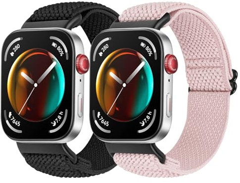 Huamanlou Elastisches Armband Kompatibel mit Huawei Watch Fit 3, Nylon Verstellbares Sport Loop Ersatzarmband für Huawei Watch Fit 3 Herren Damen
