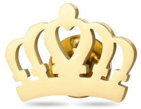 Krone Brosche Mode Gold Silber Anzug Pin Edelstahl Anstecknadel Zubehör für Frauen Männer Schmuck Geschenk für Hochzeit Party Bankett Geburtstag (Gold)