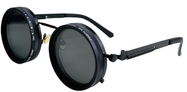 Adjustable Sunglasses,1-9 Gear Adjustable Tint Sunglasses with ND Filter Lenses, Black Polarized Round Glasses for Men and Women,UV 400 Protection for Driving, Fishing, and Travel 24 Hour Use