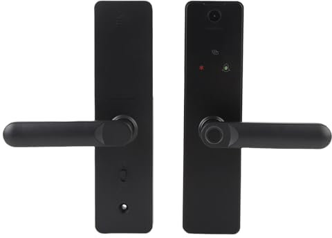 Keyless Entry Door Lock, HD Camera Smart Locks for Front Door Biometric Door Handle with 6 Unlock Methods for Tuya App Control and Remote Access