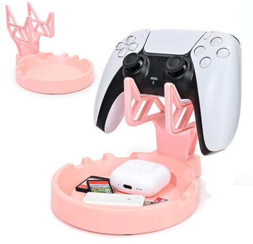 DLseego Support Compatible avec Xbox/PS5/PS4/Switch,Jeux ContrôleurRangement Base Affichage Support,Robuste et Antidérapant Support,Rose