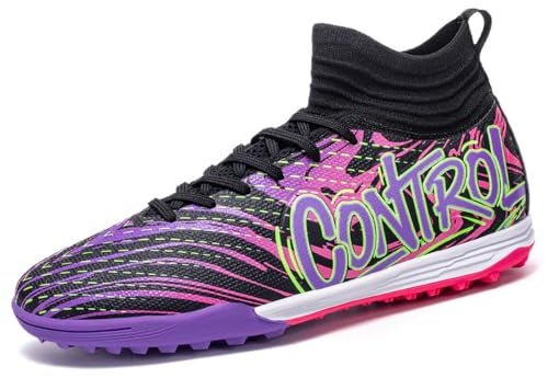 Football Boots Girls Boys Astro Turf Football Boots Kids Non-Slip Trainers Outdoor Soccer Sport Shoes