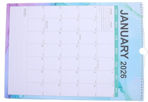SAFIGLE 2026 Hängekalender 18 Monate Hochformat Papierkalender mit Internationalen Feiertagen Familienplaner für Büro Schule