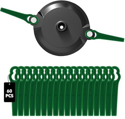 Viitech Supporto Lama Doppio Disco da Taglio + 60 Lame Decespugliatore, Accessori per Decespugliatore Inclusi Disco da Taglio e Lame per Decespugliatore per Parkside PRTA 20-Li A1 - LIDL Ian 311046