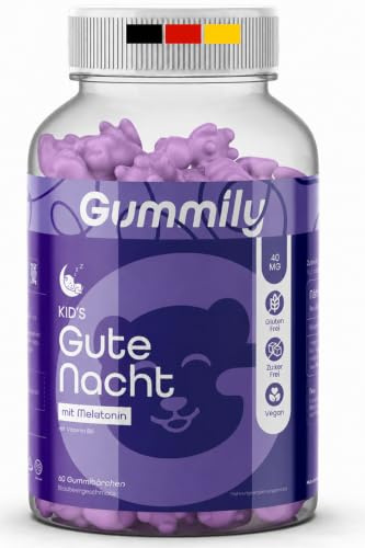 Gummily® Kinder Melatonin Gummibärchen mit Vitamin B6 | 0,5 mg Dosierung - Zuckerfrei & Vegan