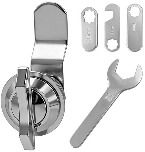 Cerradura de buzón, 16 mm, universal, para buzón, cajones, armarios, aleación de zinc, con 4 placas de bloqueo diferentes, sin llave, para puertas y almacenamiento