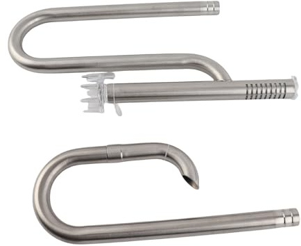 Alomejor Fish Tank Stainless Steel Pipe Surface Skimmer with Thicker Wall for Water Plant Tank, Set of 2 Inflow and Outflow Pipes, Removes Scum Effectively (16 oil removal film set)