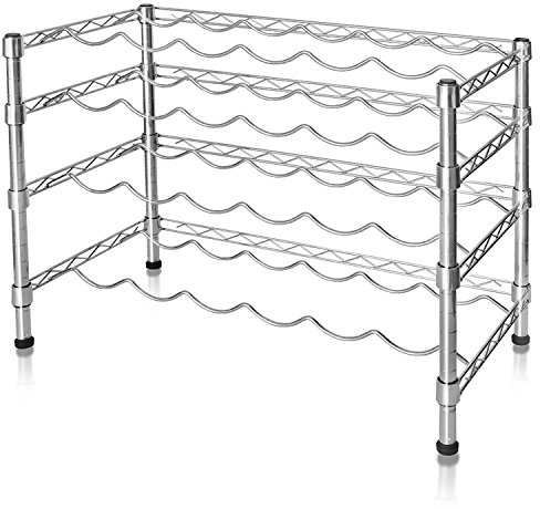 casa pura Range Bouteille optimise la Maturation du vin | casier a Bouteille Acier Inoxydable | 4 étages, 24 Bouteilles - Toskana, env. 62 x 48 x 30cm