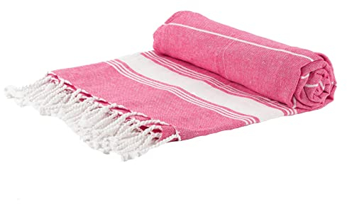Nicola Spring Badetuch aus türkischer Baumwolle – 170 x 90 cm – Rosa – 1 Stück – leichte und saugfähige große Handtücher für Erwachsene, zum Trocknen, Strandtuch, Badezimmer