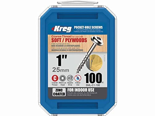 KREG KRE00053 Vis Zinc 25 mm avec Filetage Grossier-Boite de 500 vis-SML-C1-500-INT