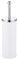Novel Solutions Toilet Brush with Holder – Round Lid and Strong Dense Bristles, Durable Stainless Steel Handle, Compact Design - White