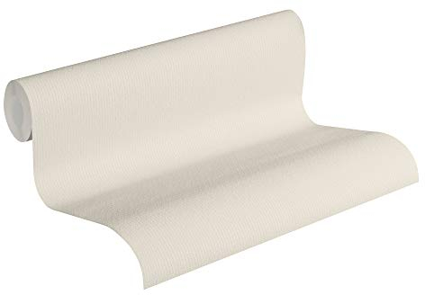Livingwalls Jette Vliestapete Tapete Uni 10,05 m x 0,53 m beige grau Made in Germany 373653 37365-3