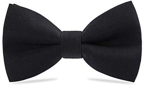 WELROG Klassische gebundene Fliege Kids & Men’Formal Solid Tuxedo Gabardine Einstellbare Fliege Krawatte für Erwachsene & Kinder für Hochzeitsfeier Ausgefallene Plain Bowties (Schwarz)