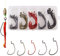 50stk Angelhaken Set Offset Worm Dropshot Haken für Gummiköder, Offsethaken für Gummifische, Wide Gap Angelhaken für Jigs