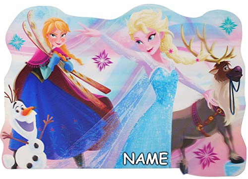 alles-meine.de GmbH 3D Effekt - Unterlage - Platzset - die Eiskönigin - Frozen - inkl. Name - BPA frei - 45 cm * 30 cm - als Tischunterlage - Platzdeckchen - Malunterlage - Knetu..