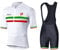 UGLY FROG Set Abbigliamento Ciclismo Estivo, Completo Ciclismo Squadre da Uomo Maniche Corte con Salopette Traspirante per MTB Bici da Corsa Bandiera Nazionale Striscia Bianco L