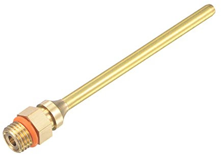 sourcing map Brass Glue Gun Nozzle Tips 0.08 x 3.9 Bore Size Replacement for Hot Melting Glue Gun
