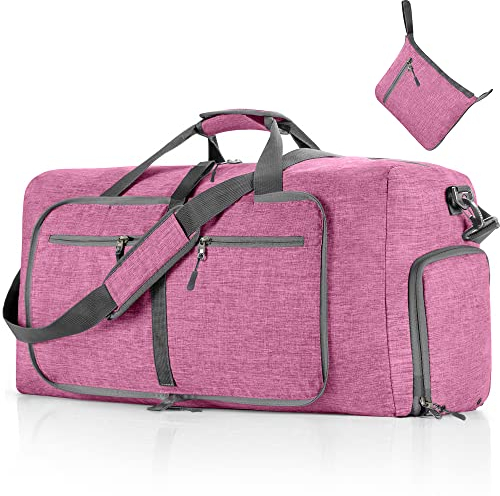 Vomgomfom Faltbare Reisetasche, Packbare und leichte Duffel Bag mit Schuhfach, Weekender Bag für Männer Frauen Wasserdicht & Reißfest, 115L