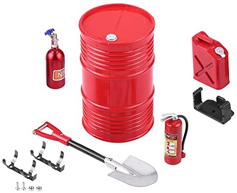 WANGCL Rc Rock Crawler Accessori Mini Decor Simulazione Strumento Parte Set estintori per 1/10 RC Car Climbing Crawler Car Compatibile con SCX10 D90 TRX4