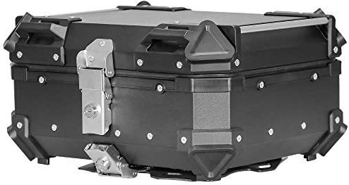 Top Box for Motorcycle, Stadium 28L Motorcycle Top Box Aluminium Motorcycle Luggage with Security Lock, Waterproof Motorcycle Top Case, Motorbike Top Case Black