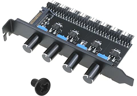EMSea Controlador Velocidad Ventilador Refrigeración 4 Perillas Radiador Concentrador Ventilador 8 Canales para PC Sistema Refrigeración por Agua Fuente Alimentación Control Ventilador PC