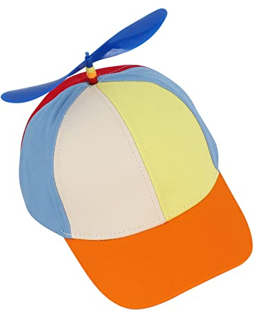 MEGAUK Eltern-Kind Mütze Hubschrauber Propeller Mütze Helikopter Basecap Lustige Baseball Cap Baseballmütze für Party Weihnachten (Orange Kinder)