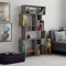 HOCUS PICUS | Karmato Holz Bücherregal mit 10 Etagen | Modernes Standregal für Schlafzimmer, Büro, Wohnzimmer | Vertikale und Horizontale Nutzung | 96 x 26 x 169 cm | Retro Grau