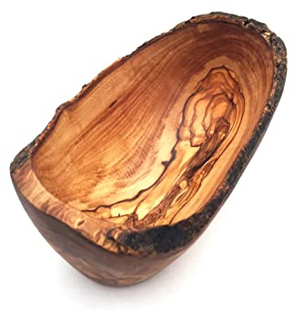 medina mood Ciotola rustica ovale, lunghezza a scelta, in legno d'ulivo, realizzata a mano (16-17 cm)