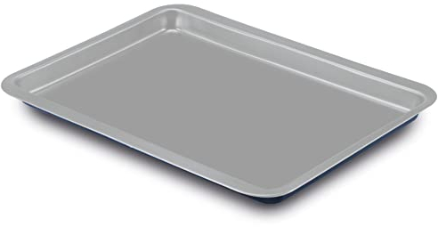 Guardini, Teglia rettangolare 26x37 cm, Acciaio prodotto con ridotte emissioni di CO2 con nuovo rivestimento PFAS free, Grigio/Blu, Made in Italy, Linea XBake