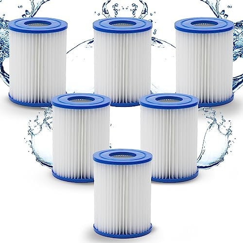 HAFIX® Poolfilter Pool Filter für Whirlpool Pool Gr. II. Filterkartuschen Filter Kartuschenfilter für Poolpumpe Typ H. Filterkartusche für Swimmingpool. Papierfilter Cartridge Wasserfilter Pool 6 Stk.