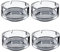 Clearfee 4 Stück Mini Aschenbecher aus Glas | Glasaschenbecher | Spülmaschinenfest | Stapelbar | Klar, Rund | 4 Ablagestellen, Ø7cm