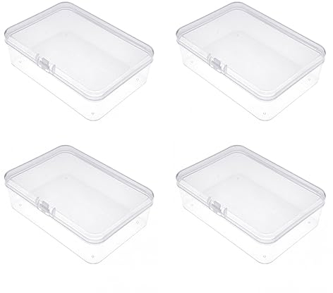 JZK 10.2 x 7.2 x 2.5cm, 4x Playing cards deck holder case box box container, small transparent plastic storage box for trading card, sports card, poker card, board game card