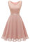 Dressystar Paillettenkleid Damen Elegant Glitzer Cocktailkleid Sommer Jugendweihes Kleid Brautkleid Partykleid Blush S