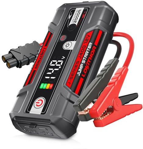 LOKITHOR J400 Portable Jump Starter, 12V 2000A Lithium Battery Booster with ConnectMax Tech, Car Jumper Box for Up to 8.0L Gas & 6.0L Diesel Engines, Smart Digital Display
