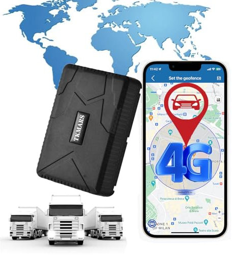 4G GPS Tracker per Auto con Microfono con App, Localizzatore GPS per Auto Senza Abbonamento Potenti Magneti Integrati Motocicli, Camion, Autobus, Taxi e Scooter TK915