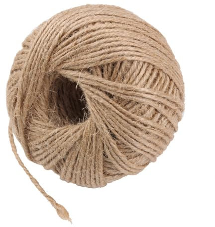 Rockreyoa Juteschnur Natürliche Jutegarn Bindegarn Bindeschnur Naturfaser Bastelschnur Natur Paketschnur Jutekordel Dekokordel für Geschenk verpacken Haushalt Garten DIY Kunsthandwerk 100m*1mm