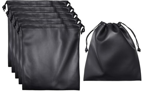 Lote de 5 bolsas de almacenamiento con cordón para auriculares, impermeable, accesorios digitales y equipaje, Negro , 20 * 22 cm, Minimalist