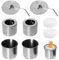 2 +2 +2 Ethanol Brennkammer Set, Bioethanol Brennertopf, Ethanol Brenner für Brennkammer mit Feuerlöscher-Abdeckung, Bio Ethanol Tisch Feuerstelle Kit, Universell zu Brennkammer für Tischkamin
