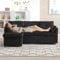 YESGIGA Multifunktionales Schlafsofa mit Stauraum und ausziehbarem Bett, Chaiselongue-Wechselsofa, modulares L-Sofa (Schwarz)