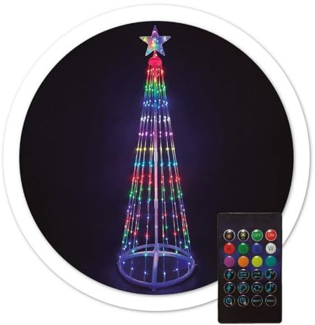 LED-Baum, 150 cm, mit USB und Fernbedienung, 32 Funktionen, IP44, RGB; ideal für Weihnachtsdekoration und Festliche Atmosphäre.