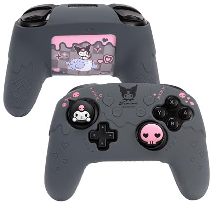 Kuitmor Switch Pro Controller-Skin, süße, weiche Schutzhülle aus Silikon, rutschfeste Schutzhülle für Switch Pro Controller mit 2 Daumengriffkappen und 1 Aufkleber