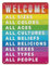 Rustikales Metall-Blechschild Everyone Is Welcome Here, Regenbogen-Wandkunst, Vielfalt, Gleichheit, Wandkunst für Zuhause, Büro, Bar, Klassenzimmer, Schule, Restaurant, Wanddekoration, 30,5 x 40,6